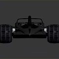 Futuristic Black Race Car With Streamlined Design And Large Modern Wheels