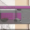 Modern Elegant Boutique Interior With Circular Light Strip Ceiling Pink Curved Shelves White Sofa And Mirrors