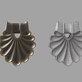 Ornate Carved Scallop Shaped Decorative Pieces with Gold and Silver Textures Design