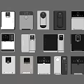 Modern Kitchen Appliances with Sleek Control Panels and Various Color Designs