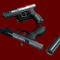 Modern Tactical Pistol With Black Silver Finish And Ergonomic Grip
