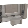 Modern Sleek Kitchen Interior With Light Wood And White Cabinets Sink And Countertop