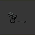 Military Wheeled Multiple Barrel Rocket Launcher Weapon With Metal Tubes And Towing Hitch