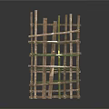 Wooden Lattice Fence With Crisscross Sticks Natural Rustic Garden Decoration