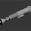White Sci Fi Weapon 3D Model Showcasing Spiral Structure and Handle Details 3d model