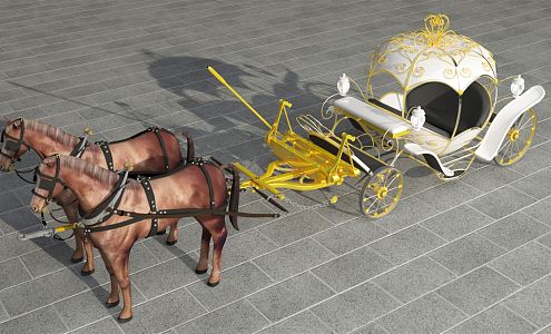 European-style carriage 3d model