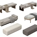 modern bed end stool sofa stool 3d model