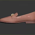 Elegant Women's Pink Loafers with Gold Chain Decoration and Comfortable Casual Style