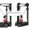 Office Appliance 3D Printers With Black Frame And Red Printed Model 3d model