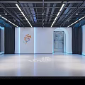 Modern Fitness Studio Interior With Sleek Floor Bright Lighting And Gym Logo Design