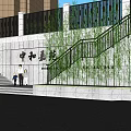 Modern Garden Landscape Design With Curved Pathway Lush Plants And Stone Stairs