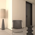 Modern Minimalist Black Lounge Chair With Sleek Metal Frame For Cozy Bright Living Room Decor