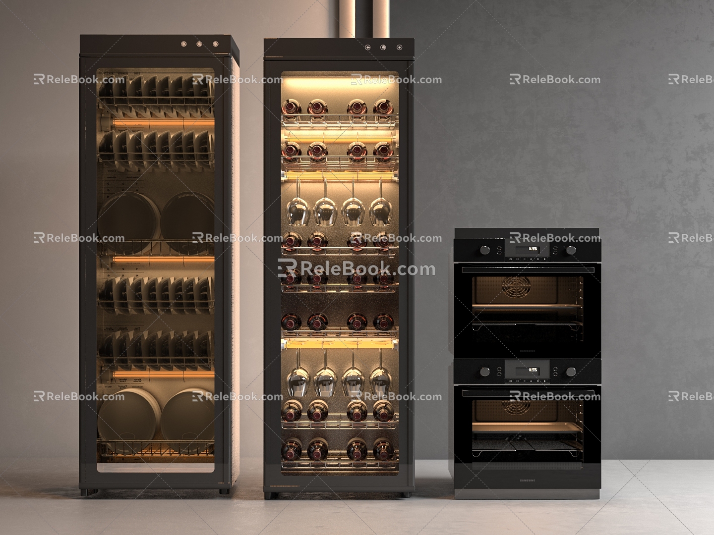 Disinfection Cabinet Modern Disinfection Cabinet Intelligent Disinfection Cupboard Dish Red Wine Glass 3d model