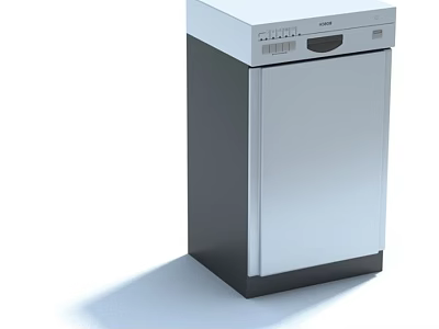 Stainless Steel Black Standalone Refrigerator Freezer With Top Control Panel 3d model