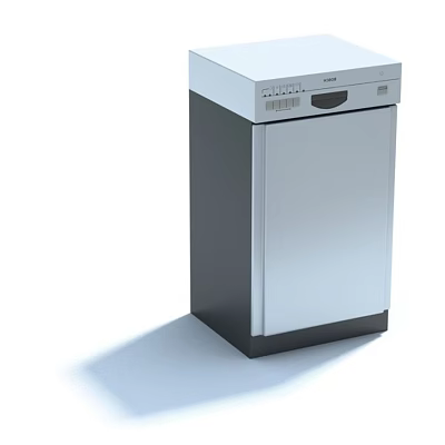 Stainless Steel Black Standalone Refrigerator Freezer With Top Control Panel 3d model