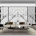 Modern sofa coffee table combination 3d model