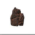 Natural Stone Block Featuring Rough Texture Brown Gray Hues And Irregular Rock Structure 3d model
