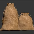 Two Different Sizes Burlap Bags With Drawstring Closure For Daily Necessities Storage