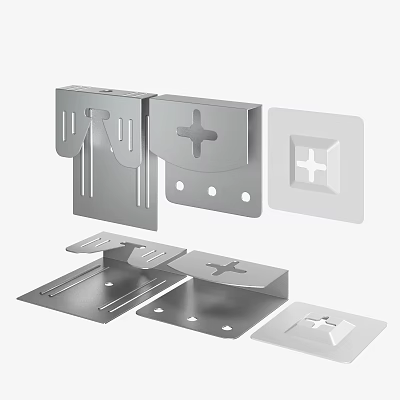 Air Conditioner Air Vent Metal Parts With Mounting Brackets And Panels 3d model