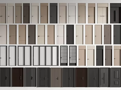 Sliding Doors in Various Styles Colors and Materials for Interior Design 3d model