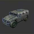Rugged Military Off Road Vehicle With Armored Metal Exterior And Large Tires