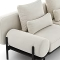 Modern Sofa Designs Featuring Beige And Light Green Cushions With Metal Frames 3d model