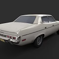 Vintage White Classic Car With Retro Rear Design And Chrome Accents