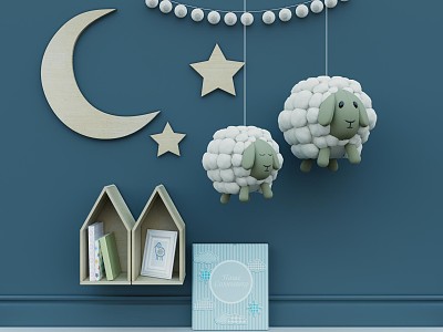 Modern ornaments combination children's lamb toy model