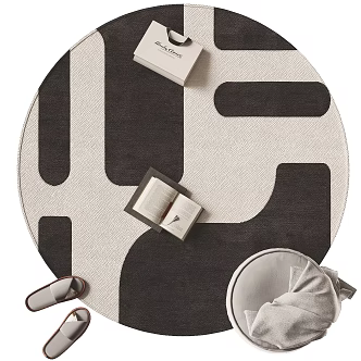 Modern round carpet decoration 3d model