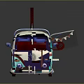 Colorful Food Truck With Coffee Sign And Canopy