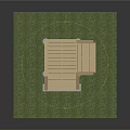 Wooden Platform With Steps And Railings On Green Grass Base