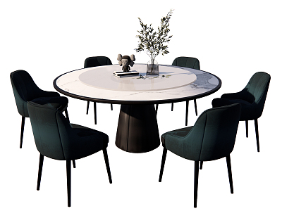 Modern Dining Table and Chair Combination Round Dining Table model