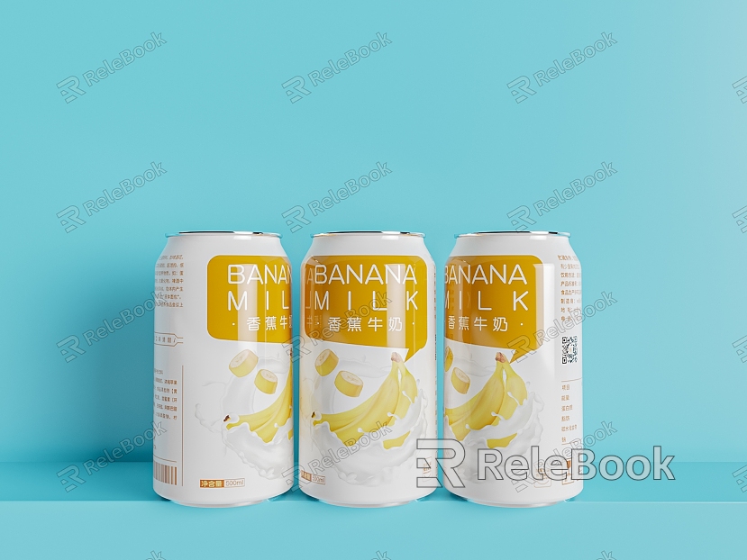 Beverage juice bubble water beer cans model