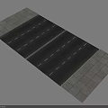 Black Asphalt Road Infrastructure With White Lane Markings Central Divider Lines And Paved Sidewalks