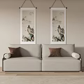 New Chinese-style double sofa 3d model