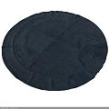 Dark Colored Round Rug With Soft Fabric Textured Surface Design 3d model