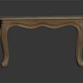 Elegant Wooden Coffee Table With Square Carved Lattice Top And Curved Legs