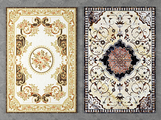 European-style floor tile mosaic 3d model