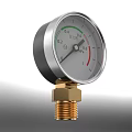 Pressure Gauge With White Dial MPa Scale Pointer And Brass Threaded Connector
