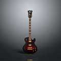 Red Gradient Solid Body Electric Guitar With Steel Strings For Daily Use
