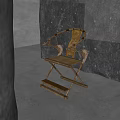Traditional Wooden Carved Foldable Leisure Chair With Decorative Design And Dark Background And Light Floor