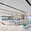 Hospital Outpatient Clinic Spacious Waiting Area Interior With Comfortable Seats Reception Desk And Signage