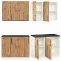 Modern Wooden Kitchen Cabinets With Open Shelves And Black Countertop Design