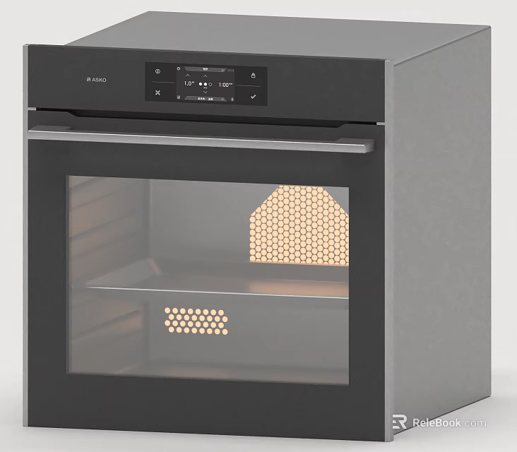 Modern Built In Kitchen Oven With Digital Display And Control Panel 3d model 