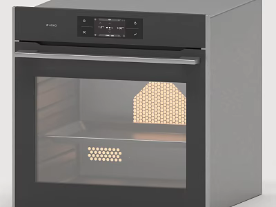 Modern Built In Kitchen Oven With Digital Display And Control Panel 3d model