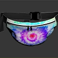 Colorful Tie Dye Fanny Pack With Black Strap And Zipper For Daily Use