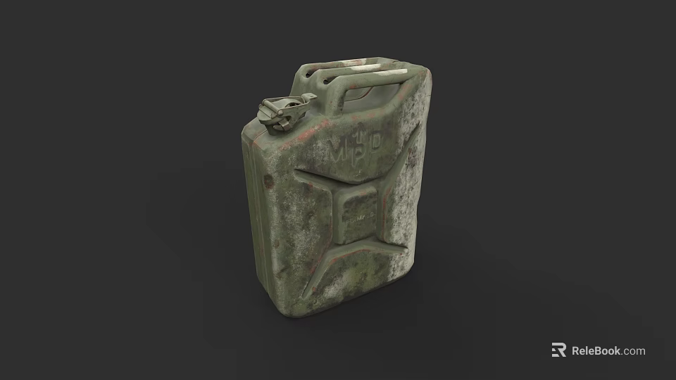 Rusty Green Car Fuel Can Design For Vehicle Refueling Needs 3d model 