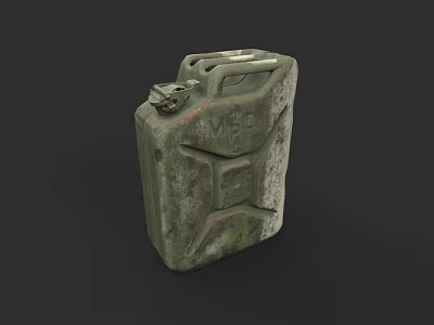 Rusty Green Car Fuel Can Design For Vehicle Refueling Needs 3d model