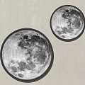 Round Moon Surface Texture Wall Lamps with Metal Frame Mounted on White Wall 3d model