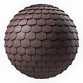 Architectural Scaled Tiles Sphere Structure With Dark Gray And Black Colors And Dividing Lines